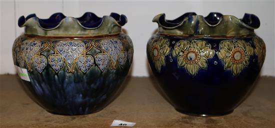 Two Royal Doulton jardinieres